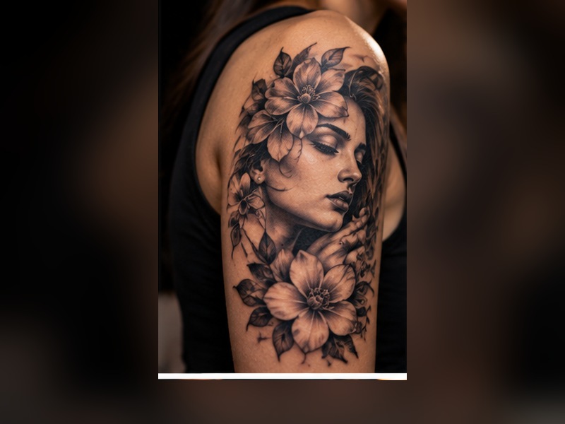 Black and grey tattoo service